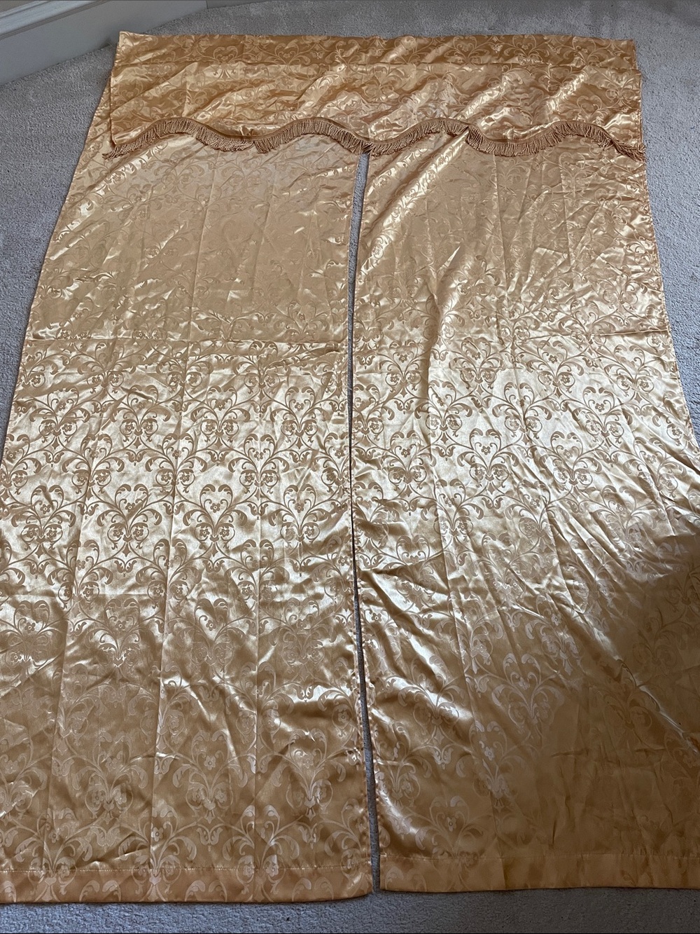 Gold Jacquard Satin curtain